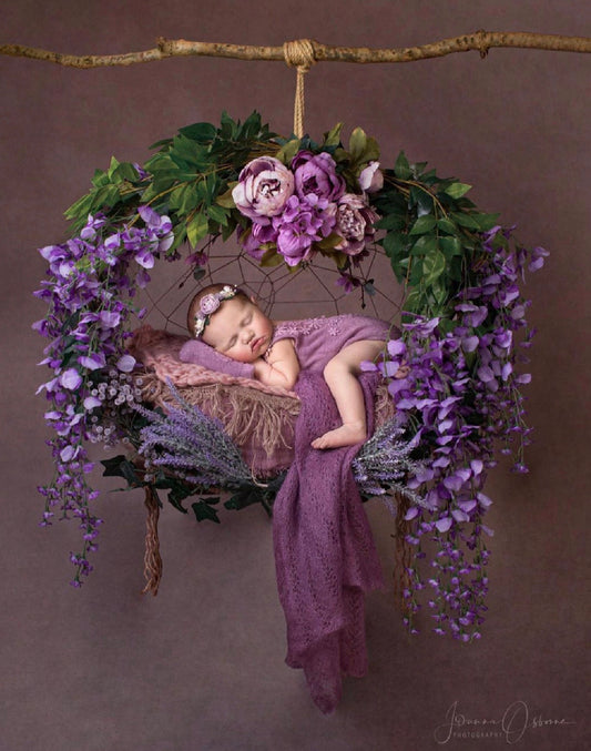 newborn dream catcher photo prop floral styling set for baby photography