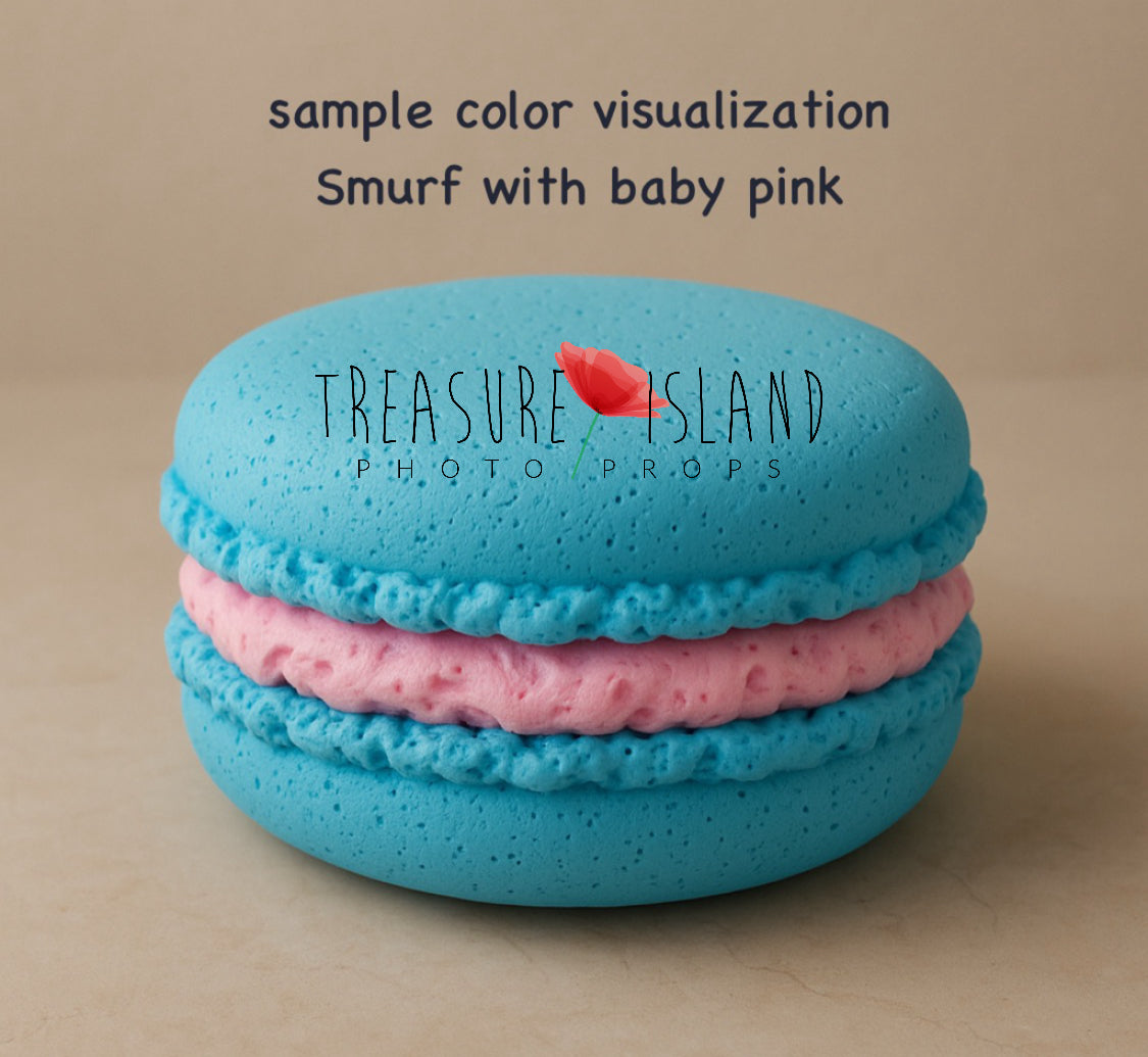 Smurf with baby pink Giant Styrofoam Macaroon for Cake Smash Photography