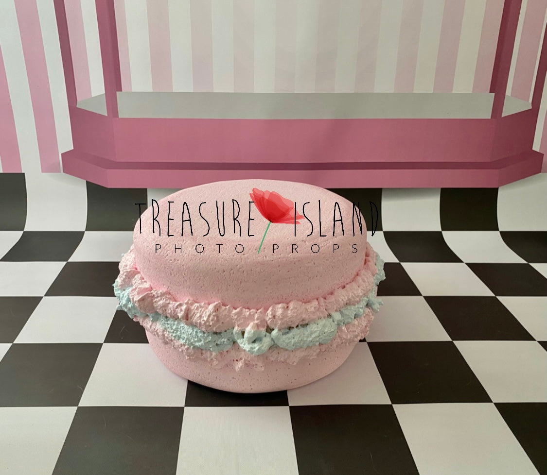 Giant  styrofoam macaron prop for Cake Smash  in Bubble Gum shade