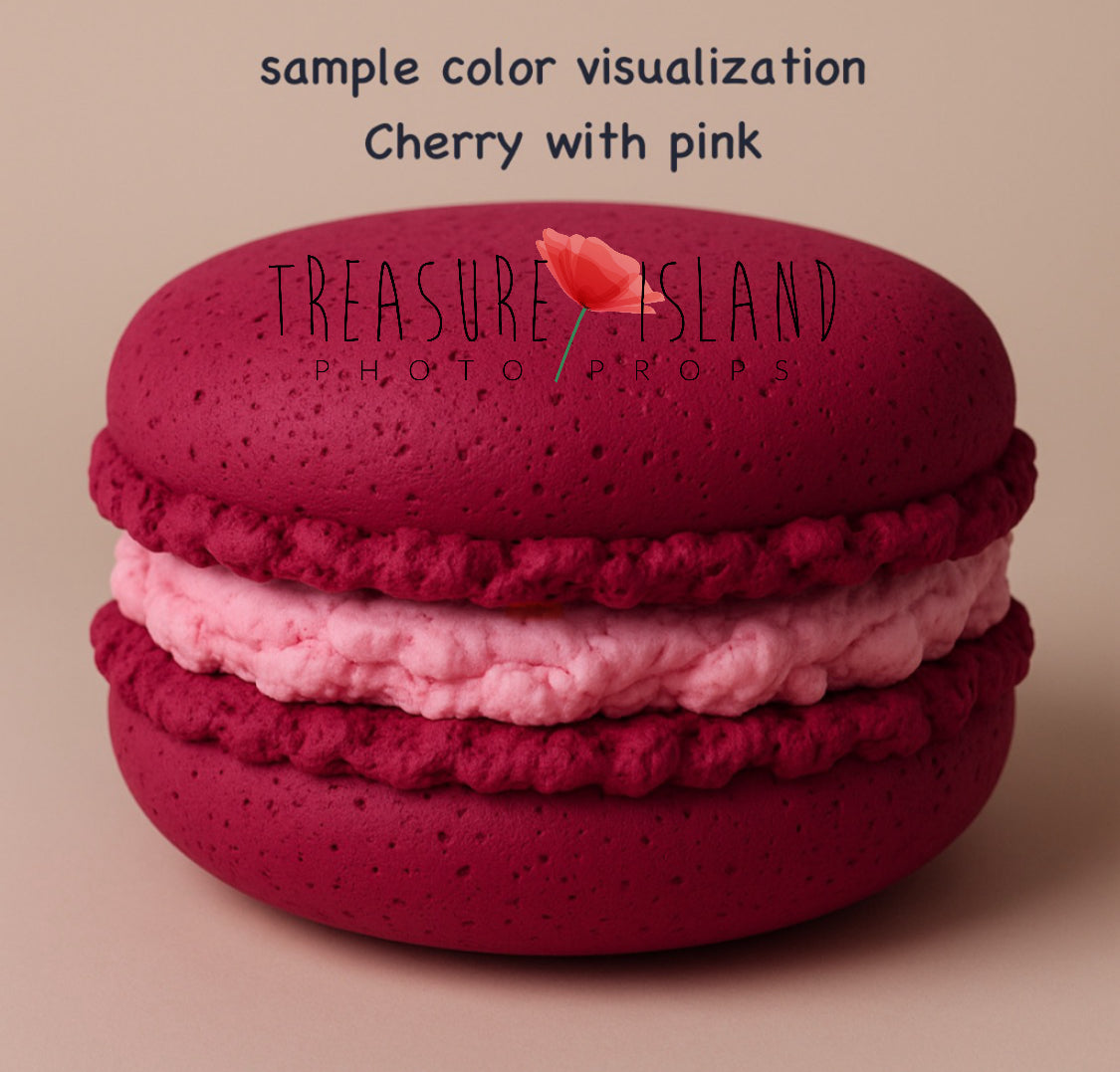 Handmade Cherry with pink giant macaron photography prop