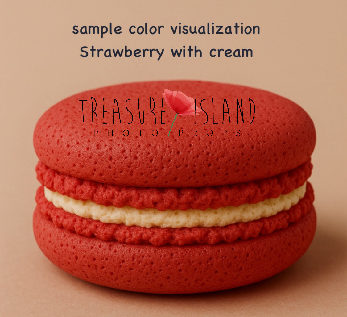 Giant strawberry with cream styrofoam macaron prop for Cake Smash photography