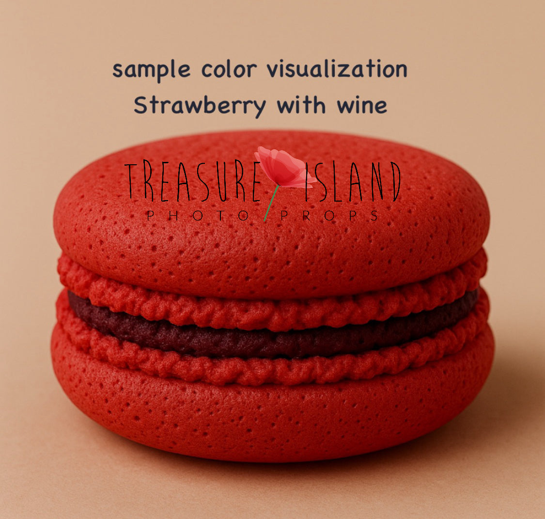 Giant Strawberry with wine styrofoam macaron prop for Cake Smash photography