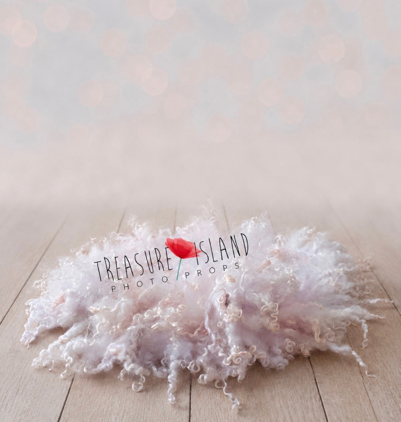 Handmade lilac blush curly woven wool blanket for newborn photography