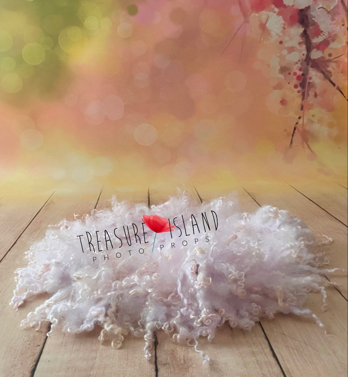 Lilac blush  curly woven wool blanket styled as a textured newborn photo prop