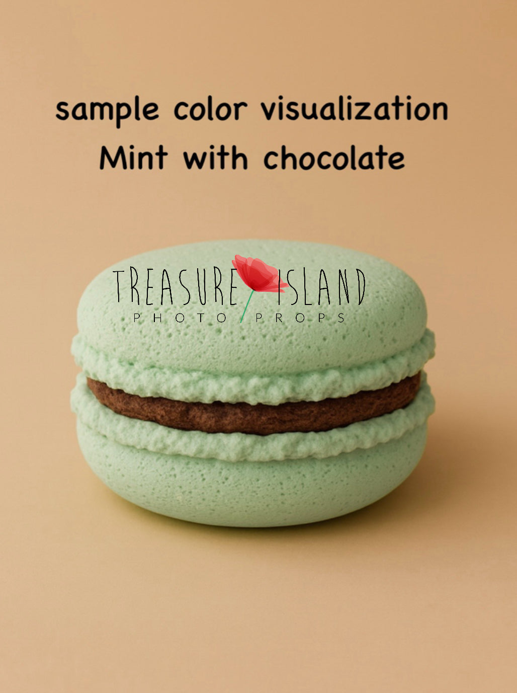 Giant Mint with chocolate styrofoam macaron prop for Cake Smash photography