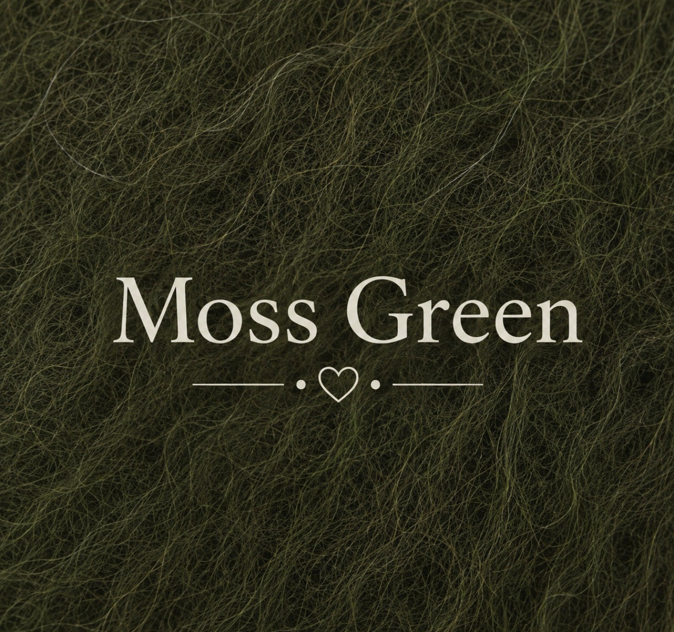 Moss Green fluffy yarn color sample for knitted newborn and sitter photography body