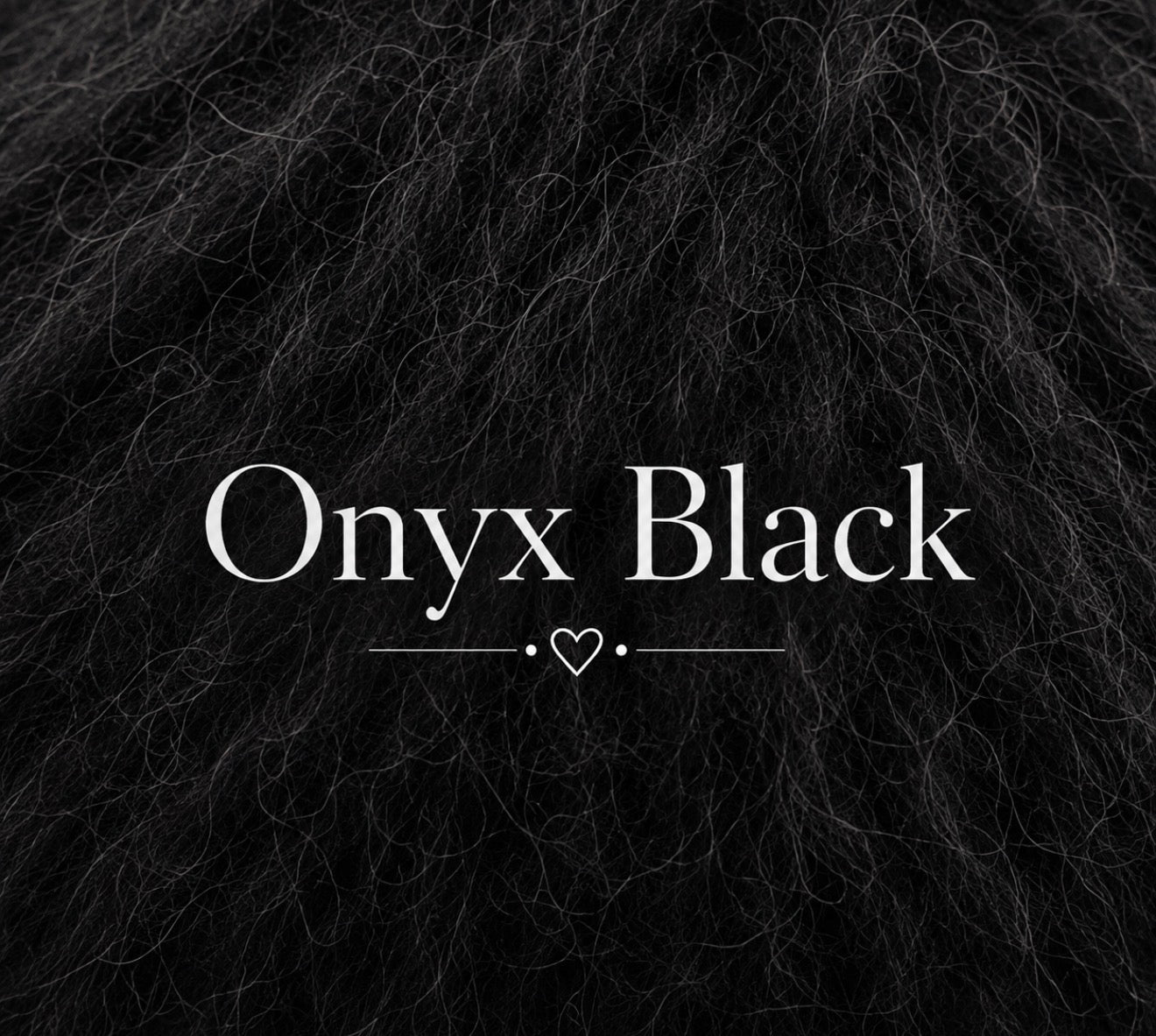 Onyx Black fluffy yarn color sample for knitted newborn and sitter photography body