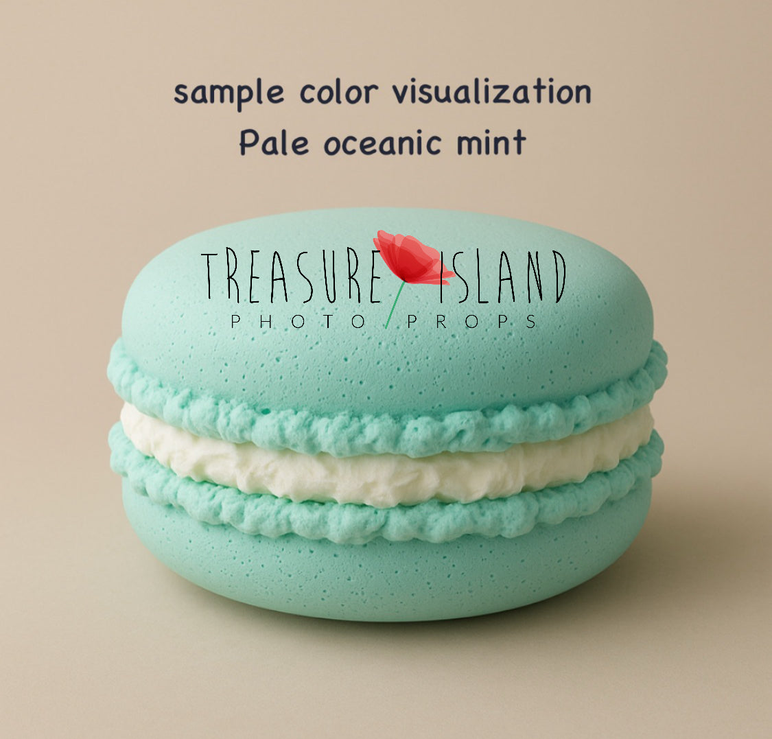 Handmade pale oceanic mint giant macaron photography prop