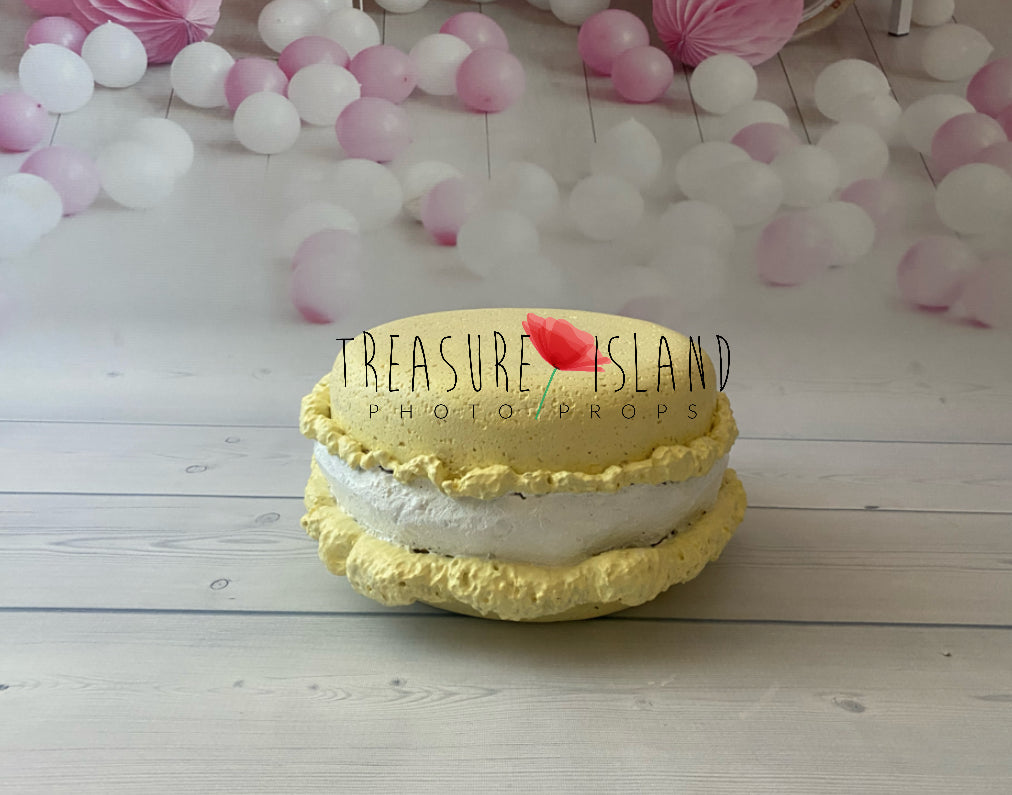 Handmade pastel blue giant macaron photography prop
