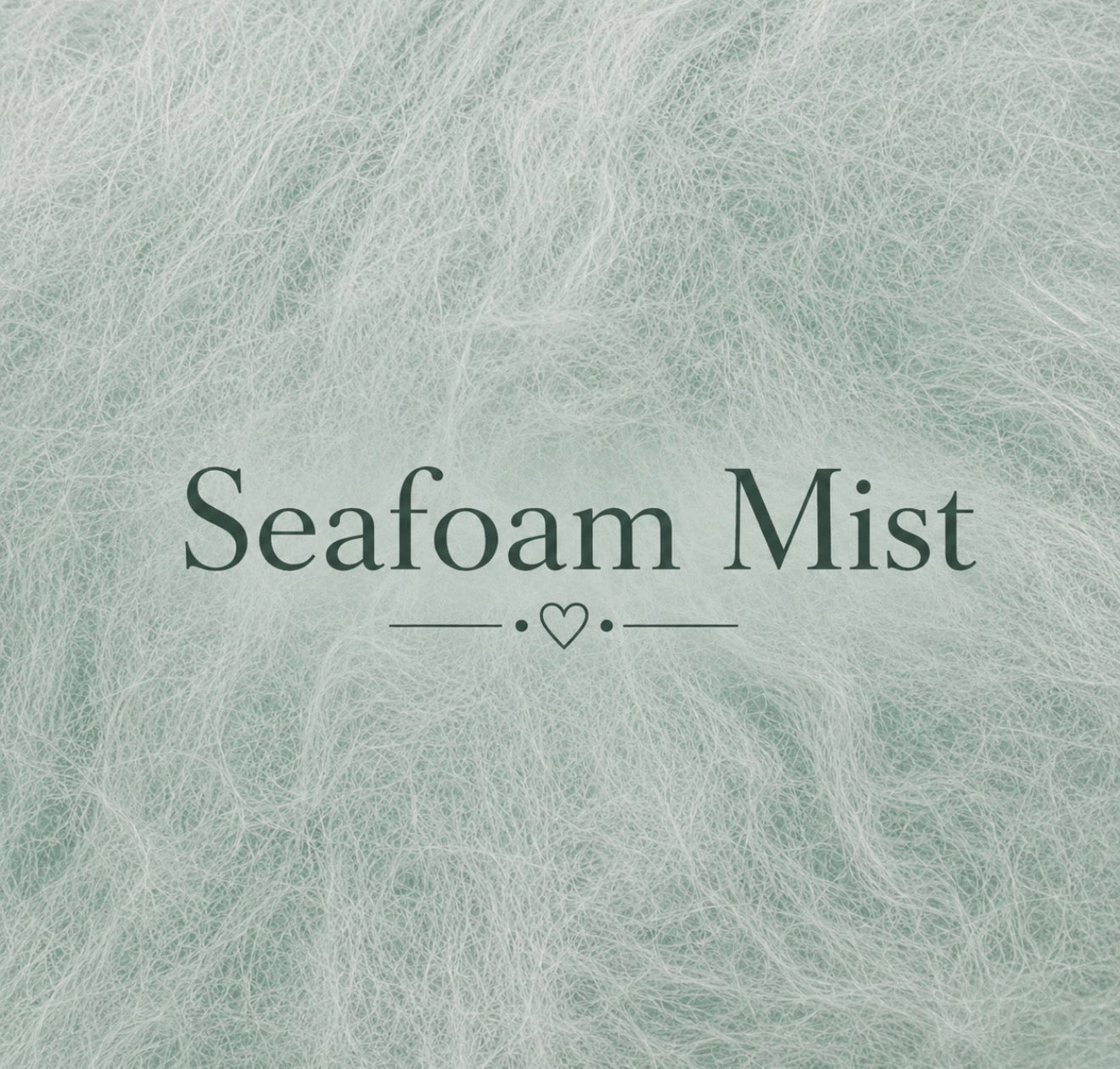 Seafoam Mist fluffy yarn color sample for knitted newborn and sitter photography body