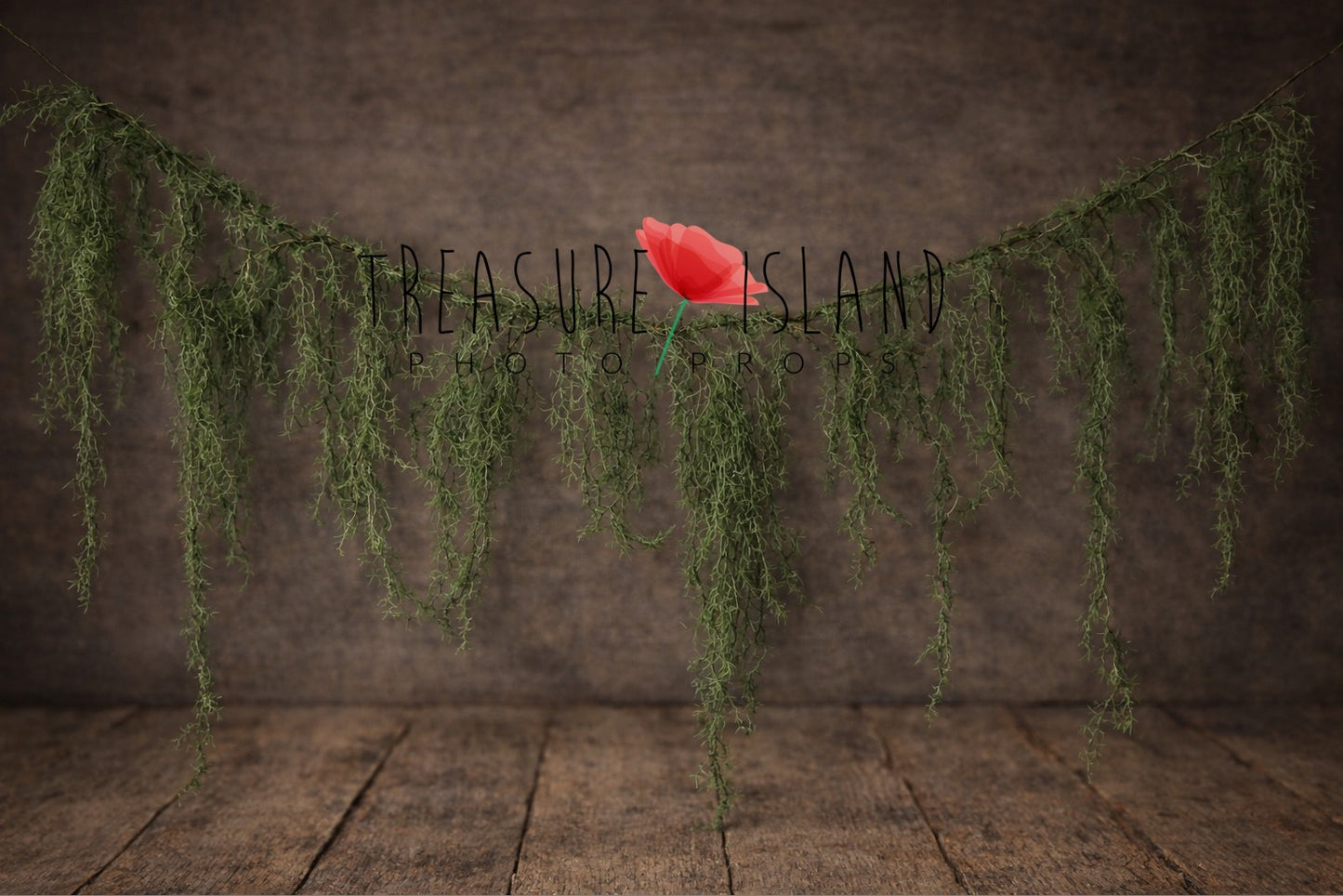 Spanish moss overhang garland for Cake Smash and photography backdrop styling