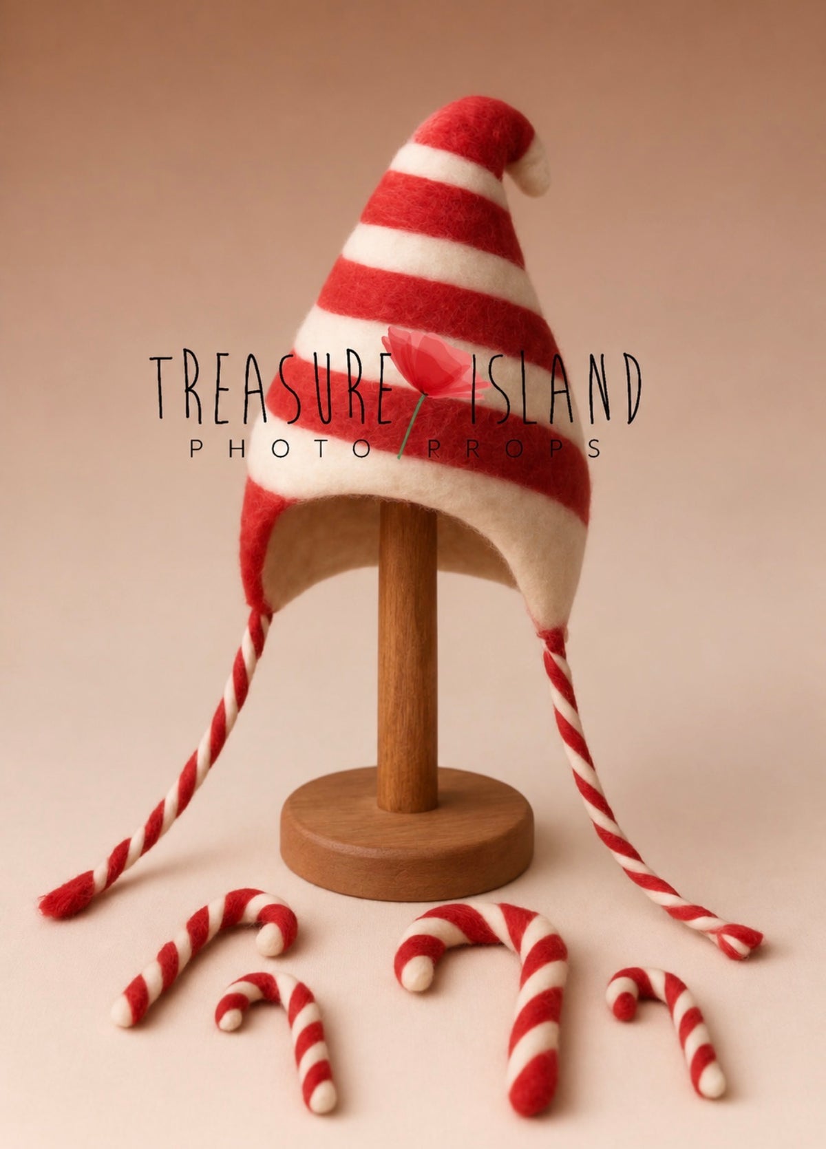Candy Cane Christmas Collection handmade newborn and sitter photography props in red and white