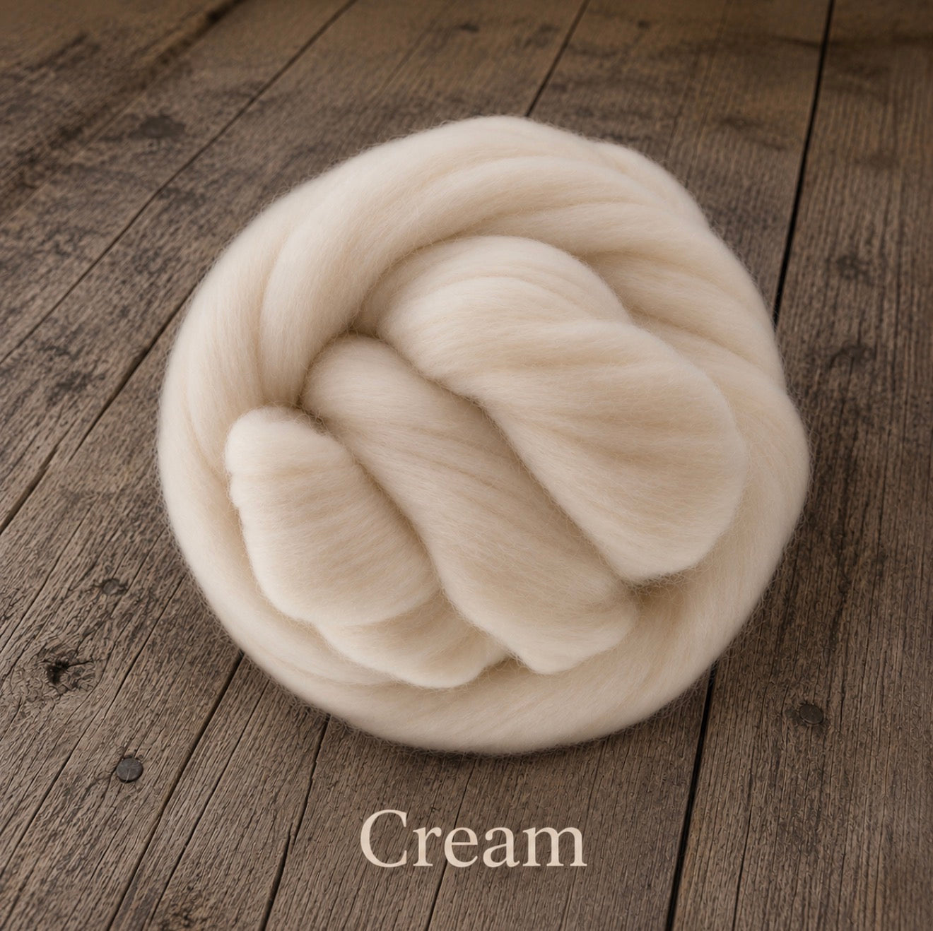 Cream felted wool wrap color sample for newborn photography