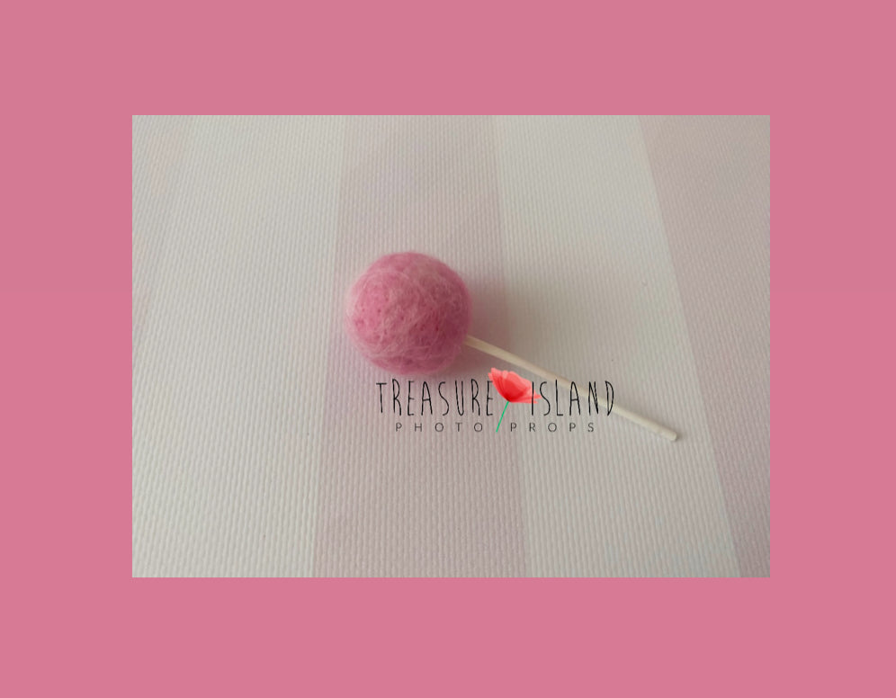 Hand-felted miniature round lollipop photography prop
