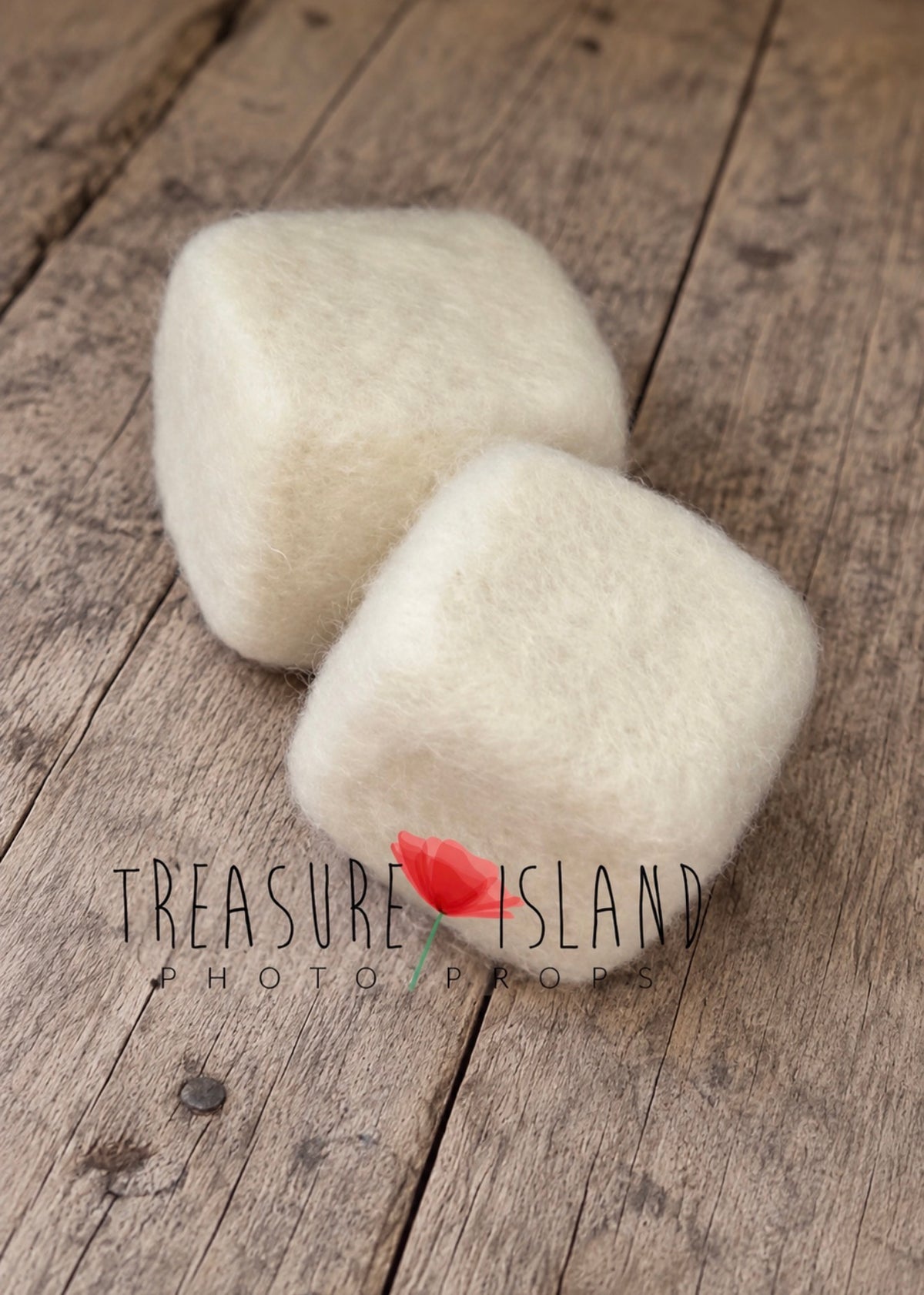 Hand-felted wool sugar cubes for coffee themed newborn and sitter photography