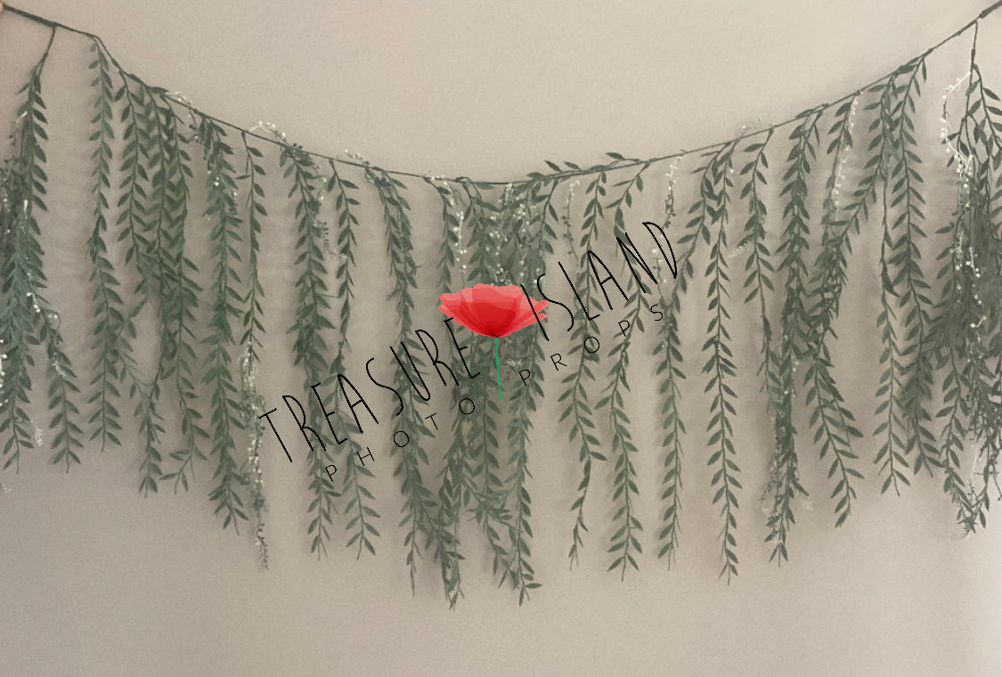 BOHO GARLAND LEAVES OVERHANG BOHO green 150 cm or 180 cm model 1