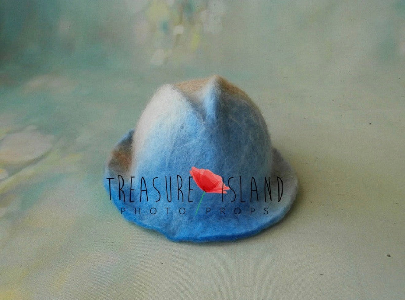 Light grey hand-felted wool hat for newborn and sitter photography