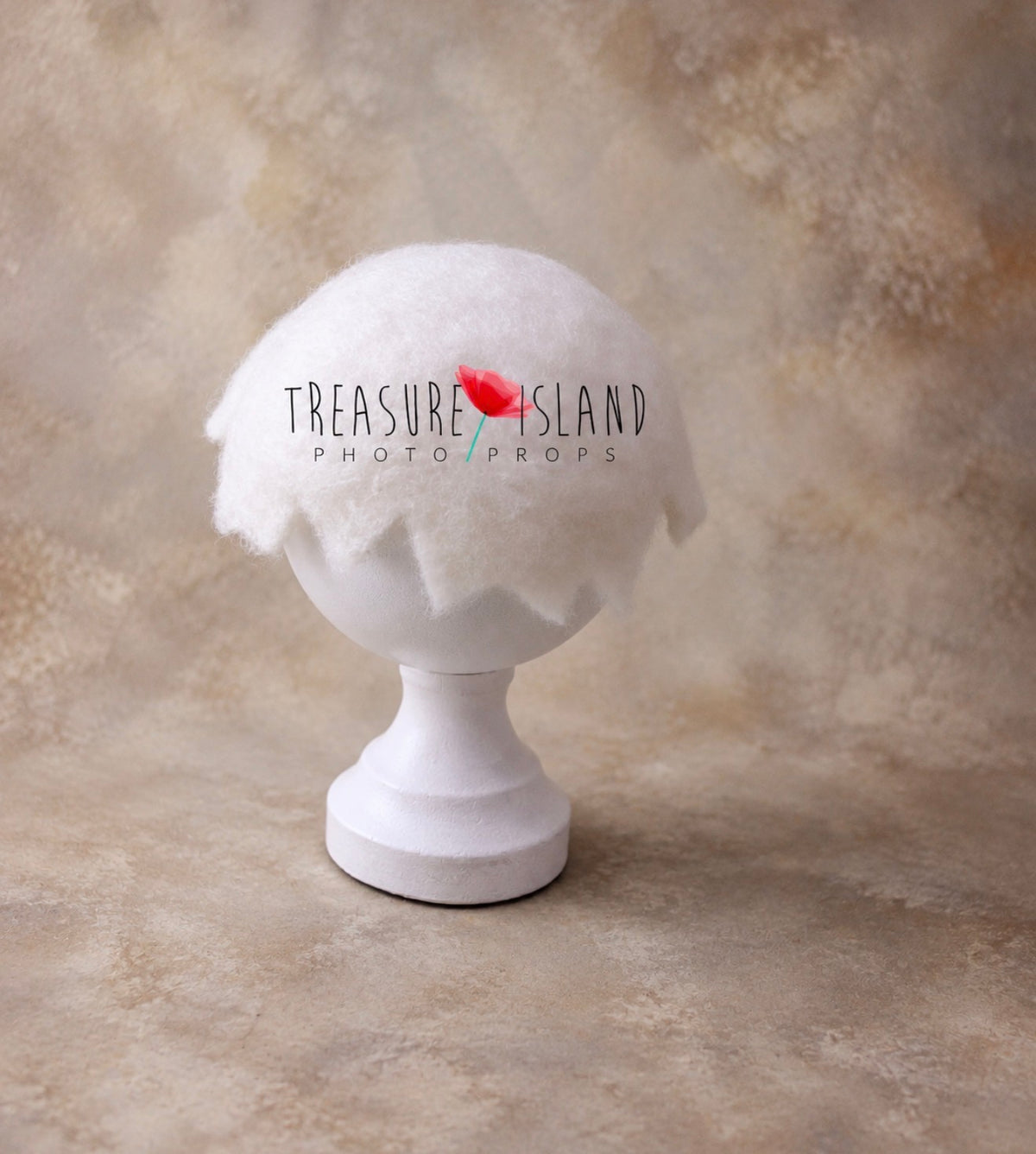 Matching felted eggshell bonnet for newborn photography styling