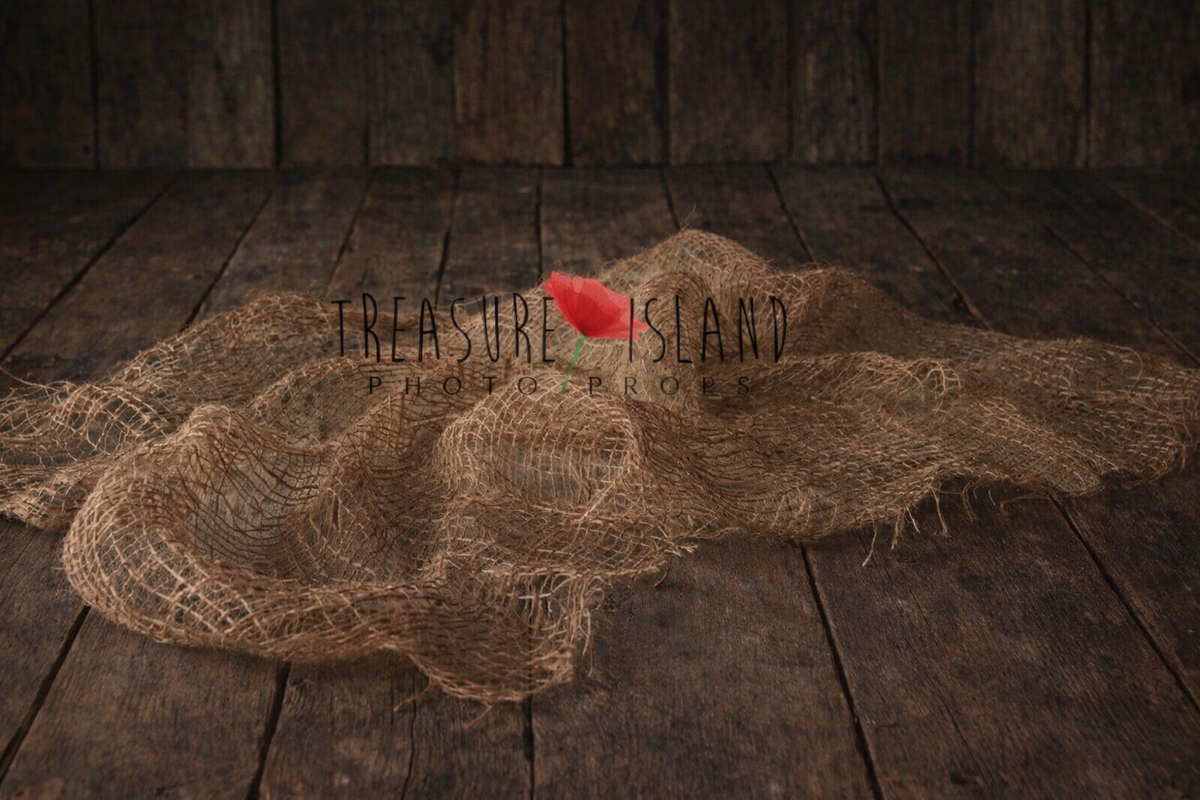 Natural hand-dyed jute fiber layer for textured newborn and fine art photography
