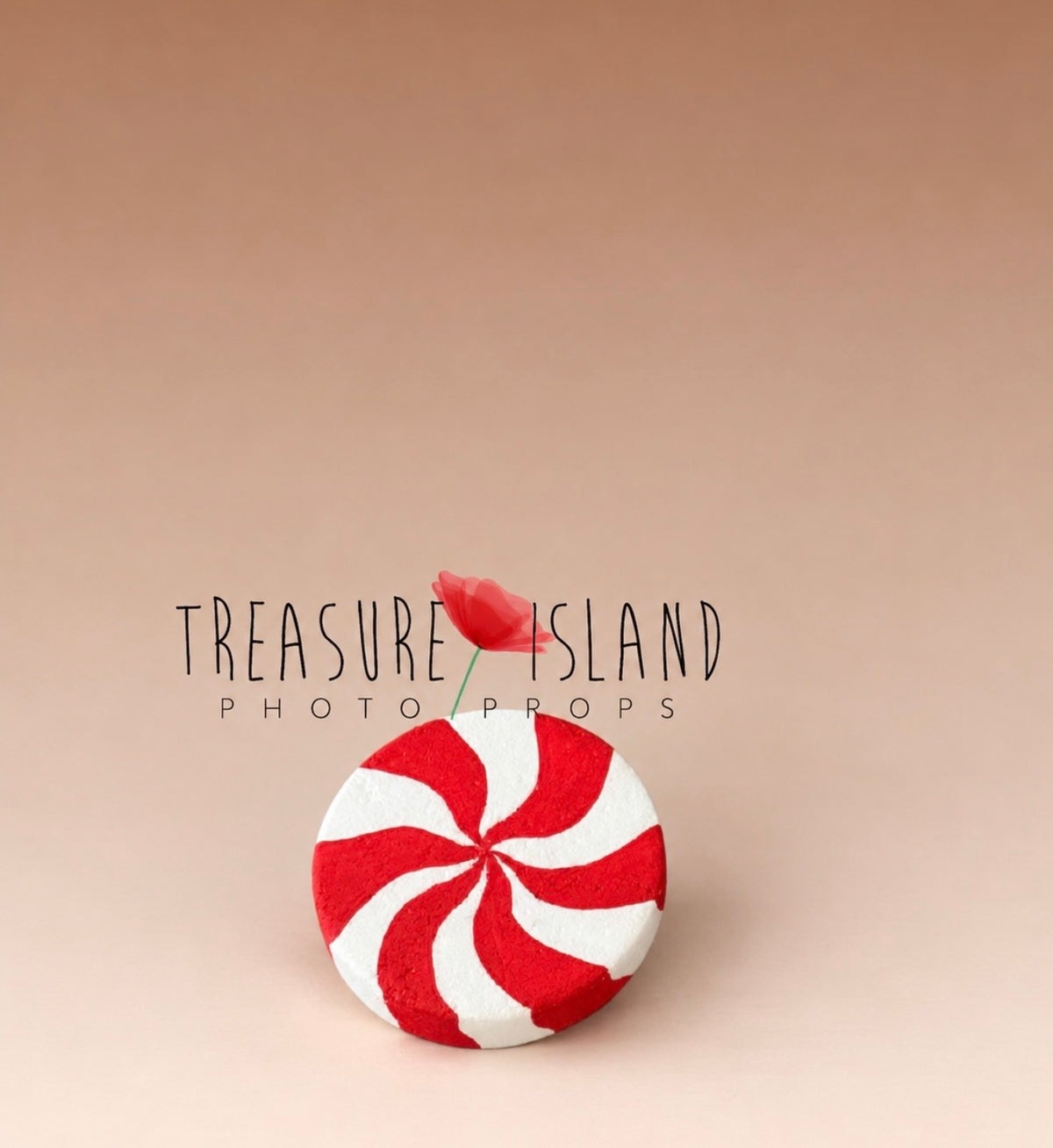 Red and white peppermint candy prop for Christmas newborn and sitter photography