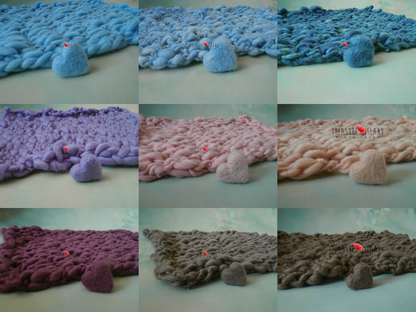 SET - YARN BLANKET + FELTED HEART