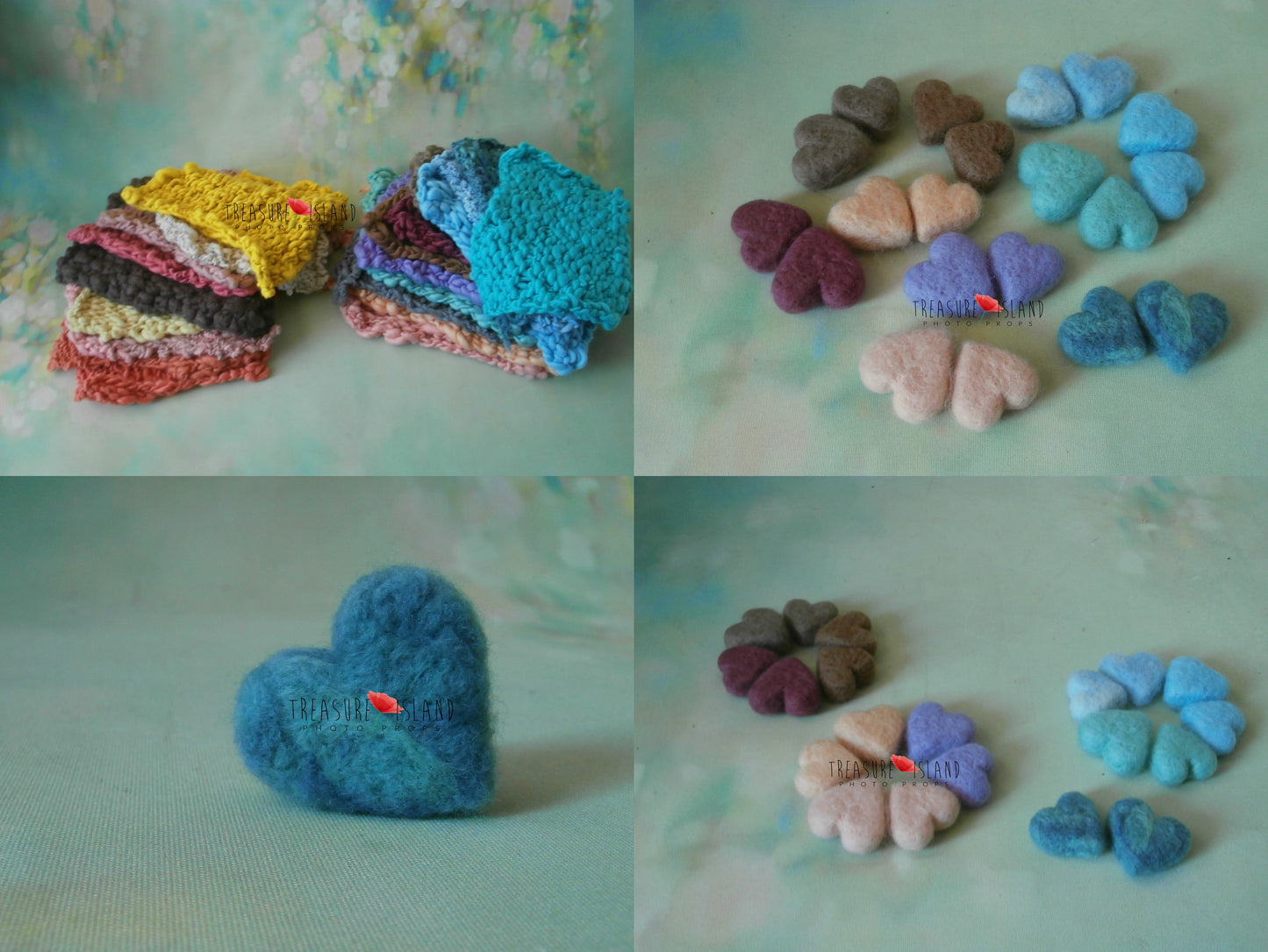 SET - YARN BLANKET + FELTED HEART