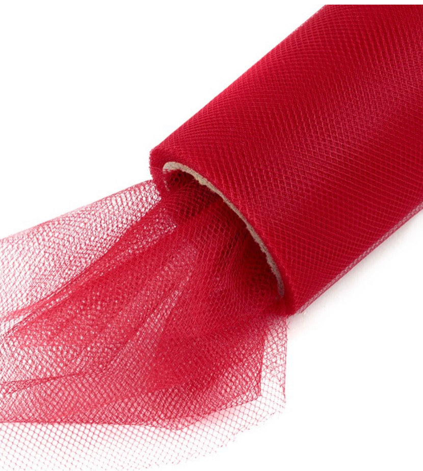 Red tulle material for handmade Tulle Pom Poms
