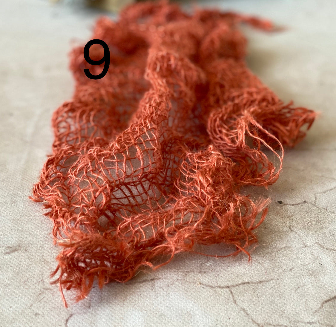 Hand-dyed textured jute photography layer in color option 09