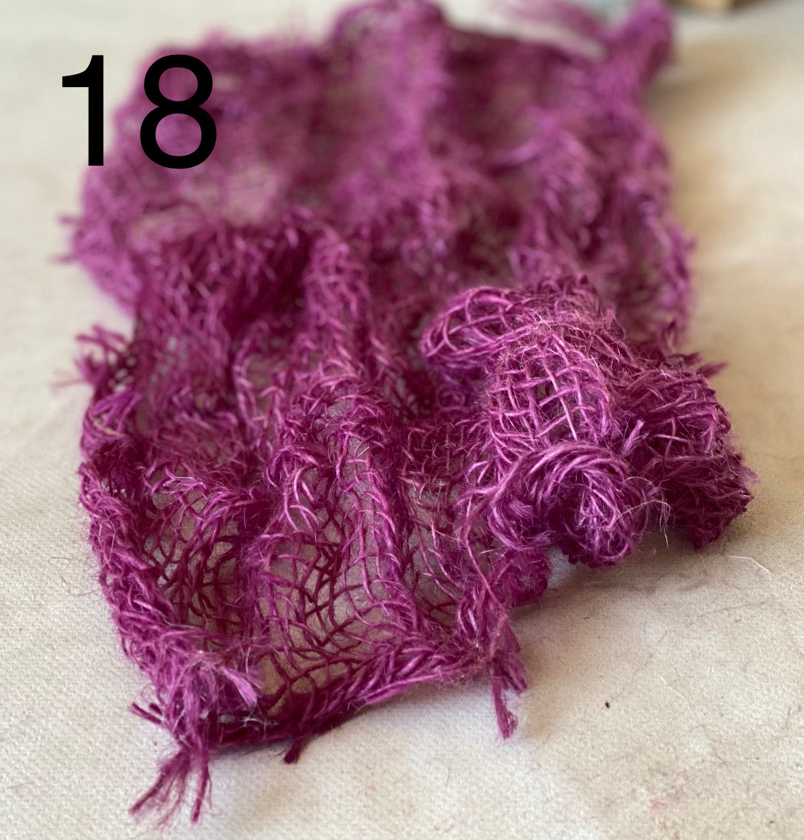 Hand-dyed textured jute photography layer in color option 18