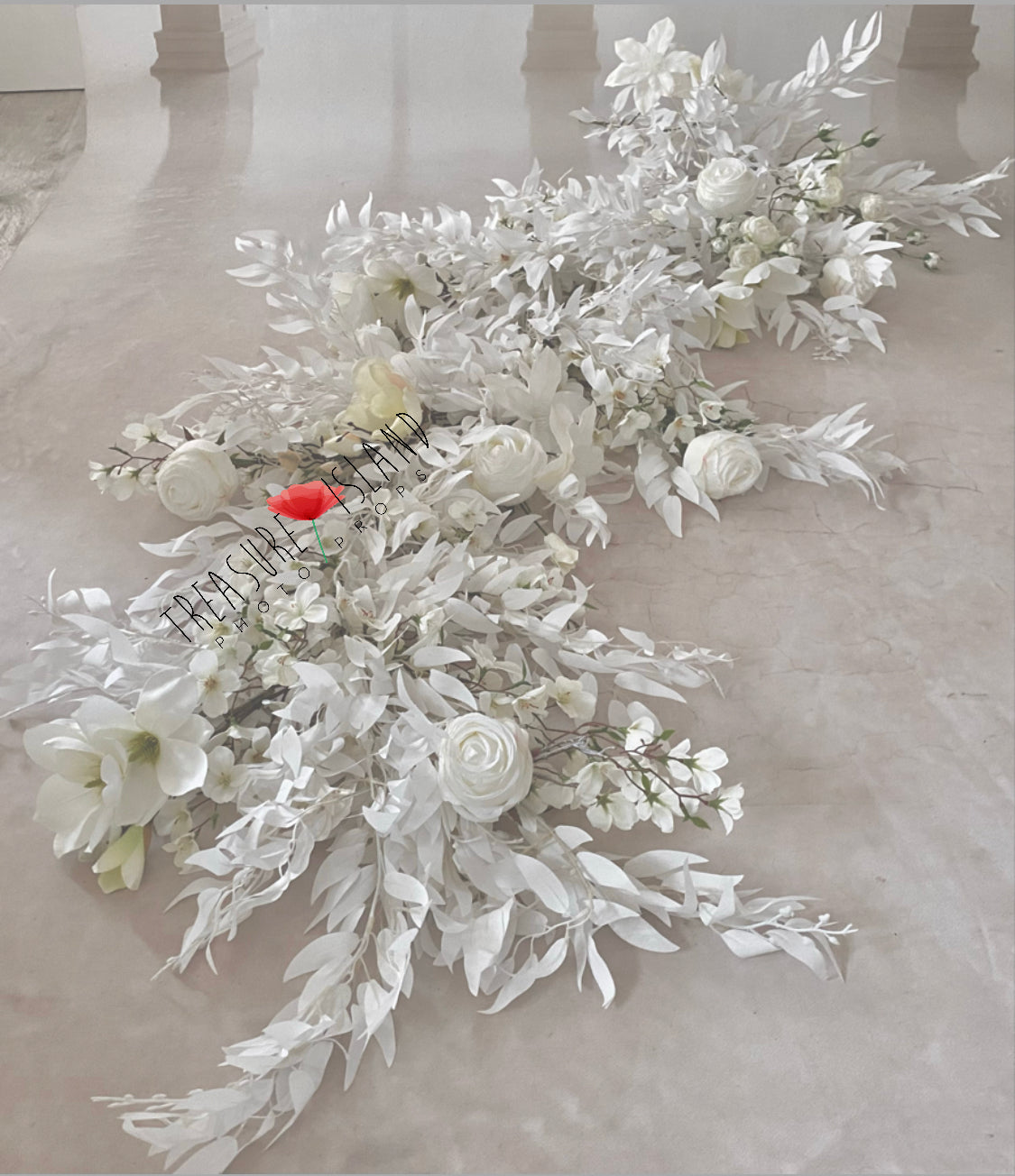 ✨XXL Flower garland - flower branch✨model 2✨ flower Garland in white ✨120 cm , 240 cm or 300 cm