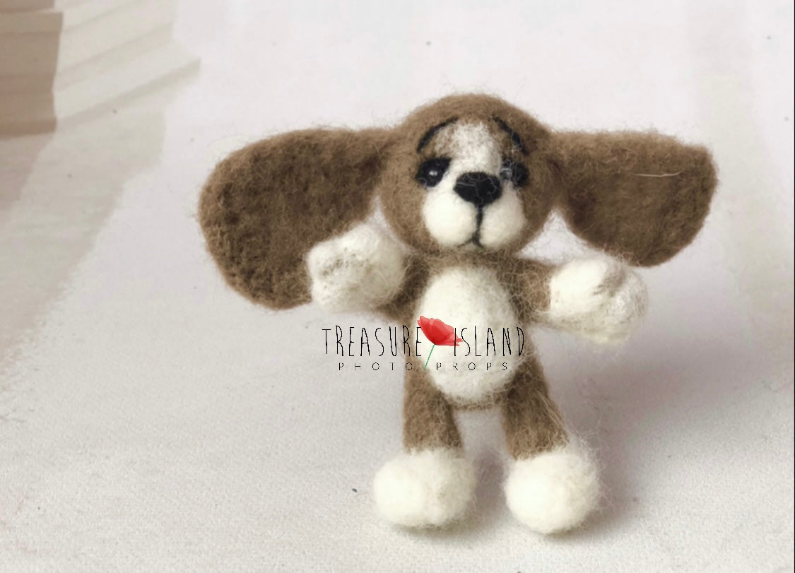 Felted Puppy ✨Felted DOG SET ( hat @ toy )  felt animals felted animal NEEDLE animal NEEDLE animals