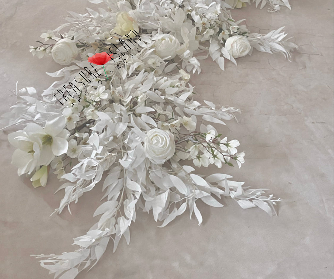 ✨XXL Flower garland - flower branch✨model 2✨ flower Garland in white ✨120 cm , 240 cm or 300 cm