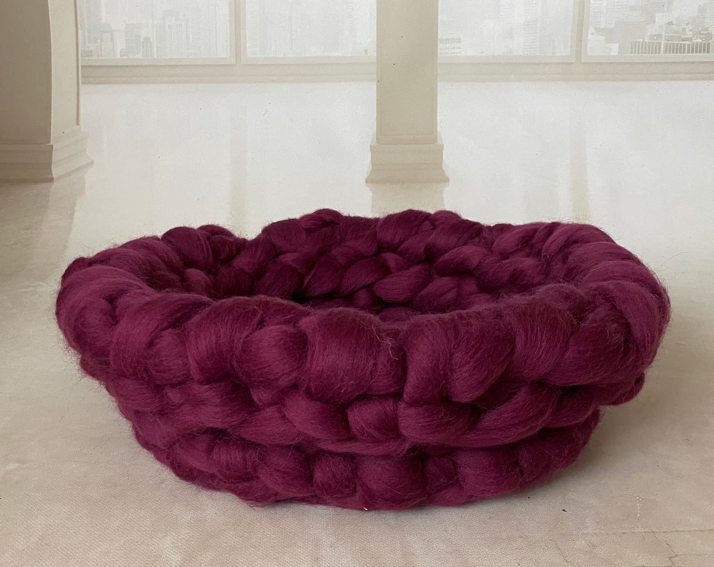 WOOLEN POSSING NEST - ROVING PLAITED NEST _ 78 colours to choose from