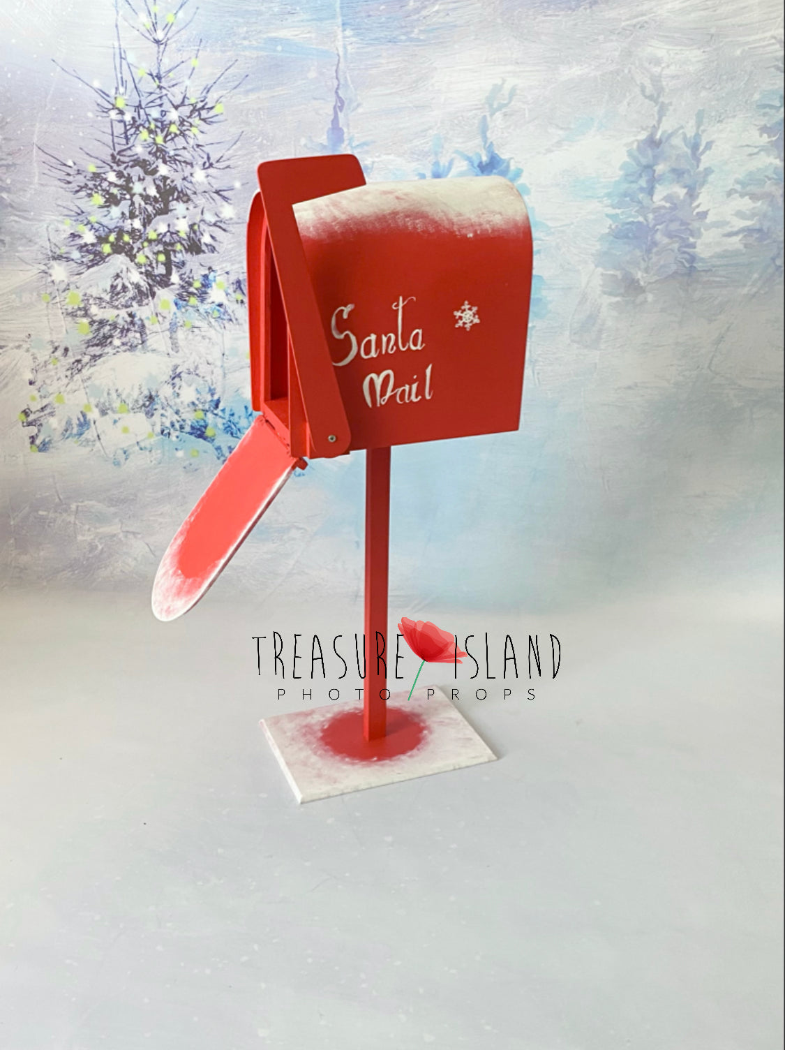 WOODEN LETTER BOX - WHITE with GOLD - Santa Mailbox Letters for Santa –  Treasure Island Photo Props
