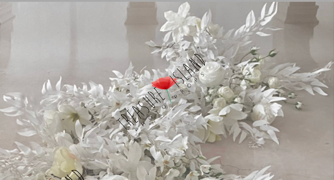 ✨XXL Flower garland - flower branch✨model 2✨ flower Garland in white ✨120 cm , 240 cm or 300 cm