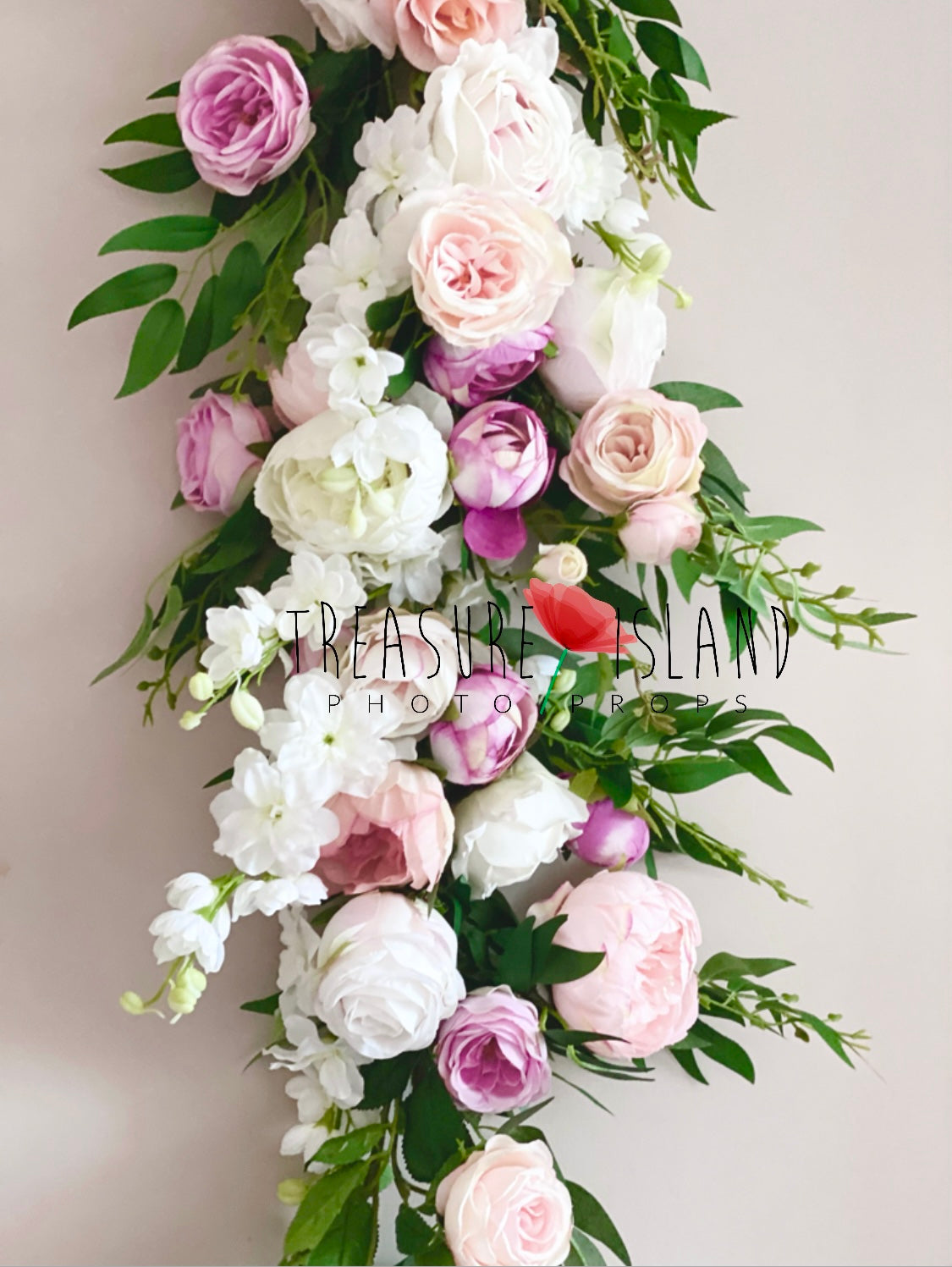 Flower GARLAND white & pink