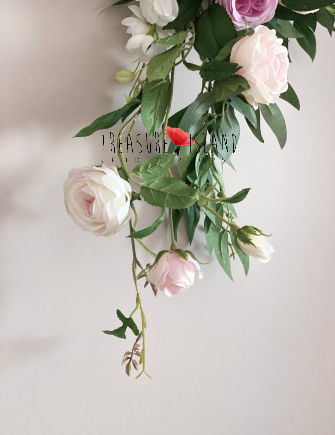 Flower GARLAND white & pink