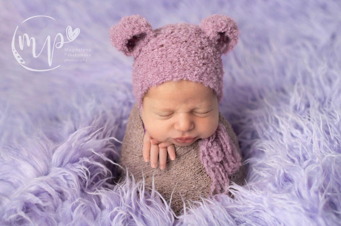 KNITTED BOUCKLE BEAR BONNET