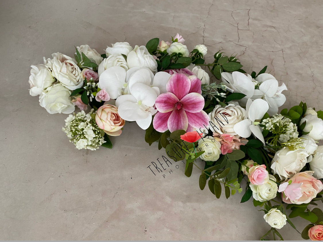 FLOWER GARLAND white and pink ✨2 sizes  ✨