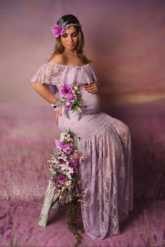 PREGNANCY Lavender  BELT and Headband - Photo Props