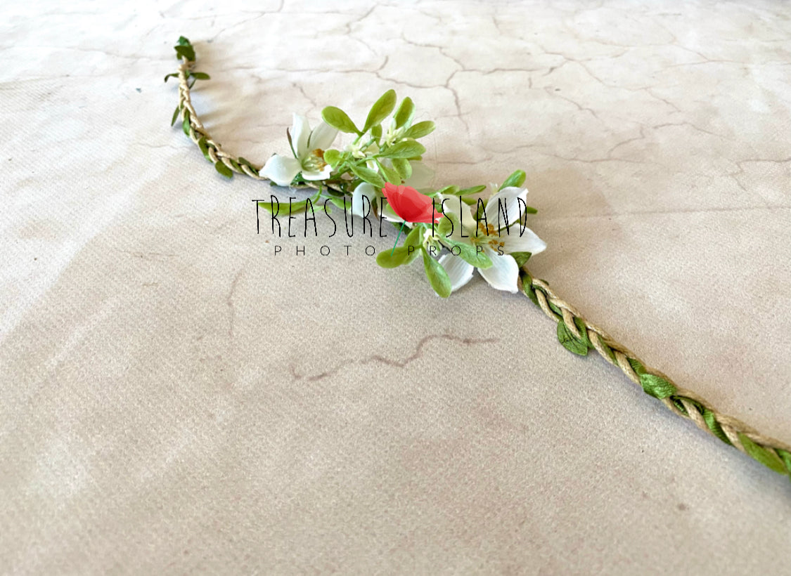 BOHO flower headband - halo - white