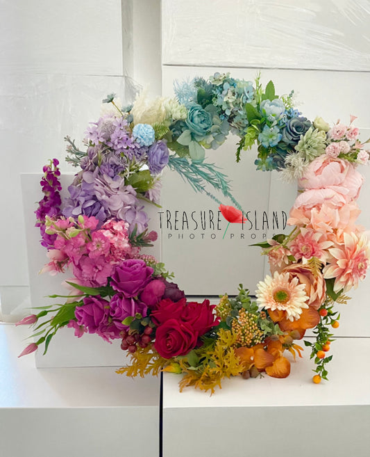 Flower RING  -FLOWER wreath - RAINBOW WREATH - MULTICOLOUR