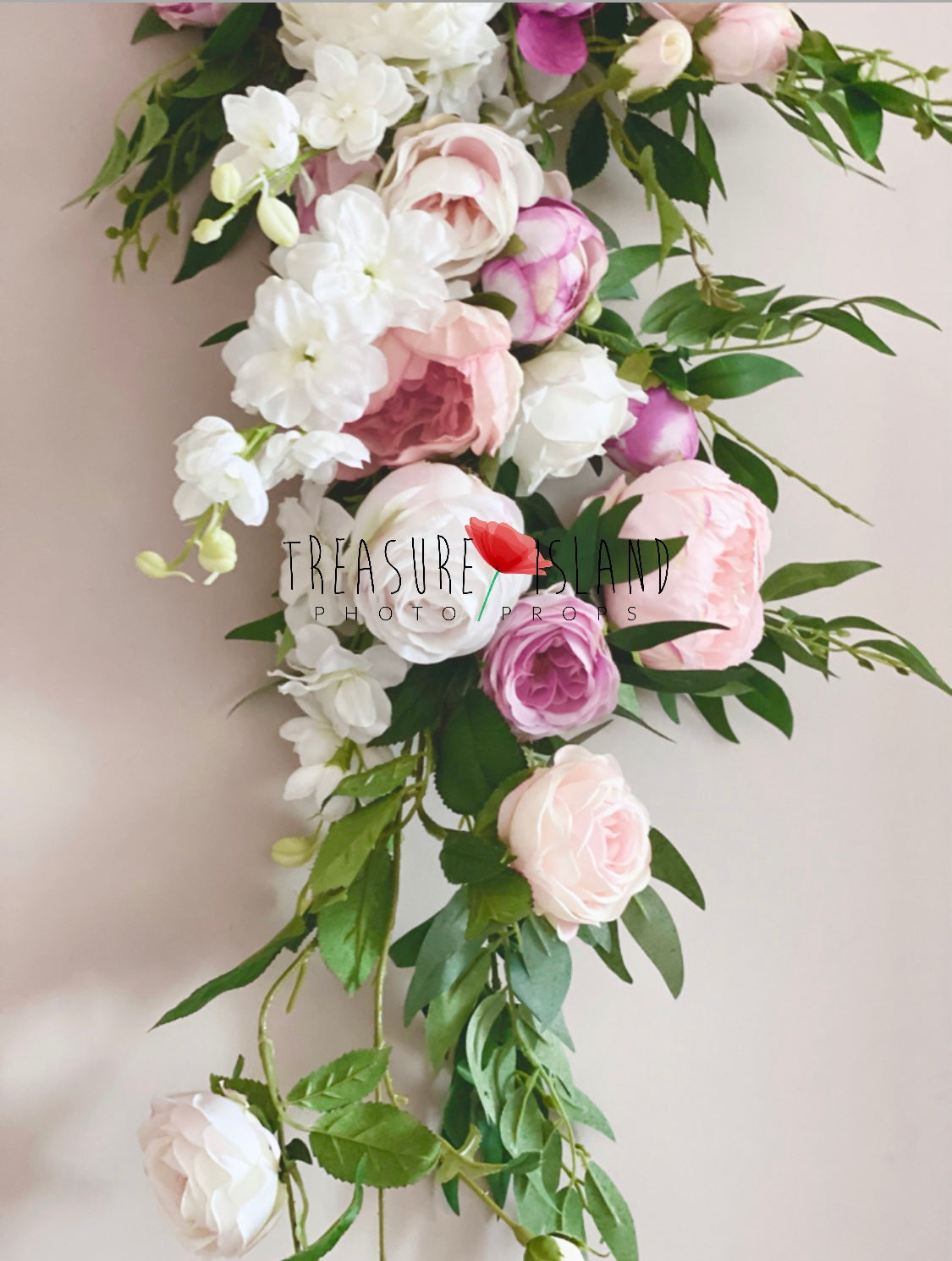 Flower GARLAND white & pink