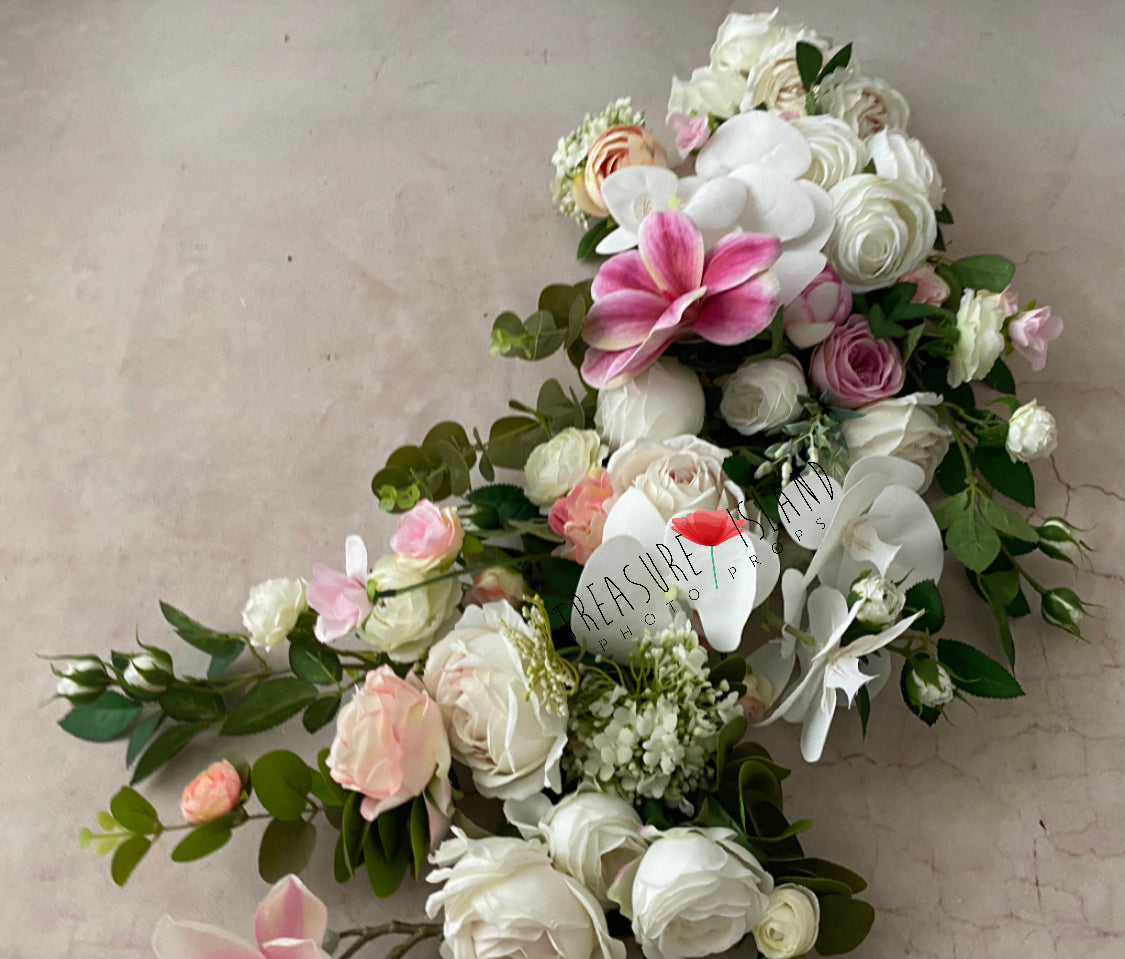 FLOWER GARLAND white and pink ✨2 sizes  ✨