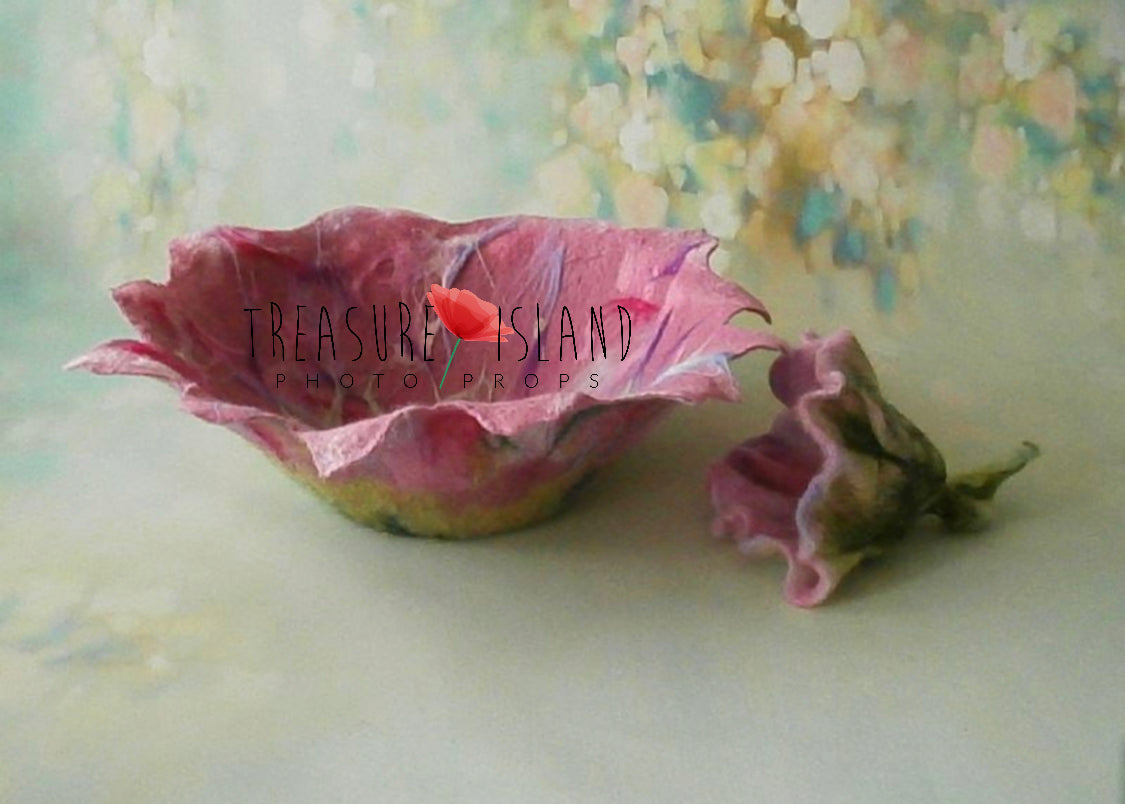 FELTED FLOWER BOWL indian pink