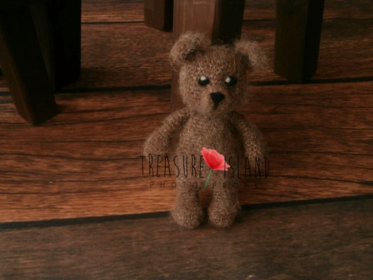 KNITTED TEDDY BEAR SET  - 100 % NATURAL - EXTREMALLY SOFT