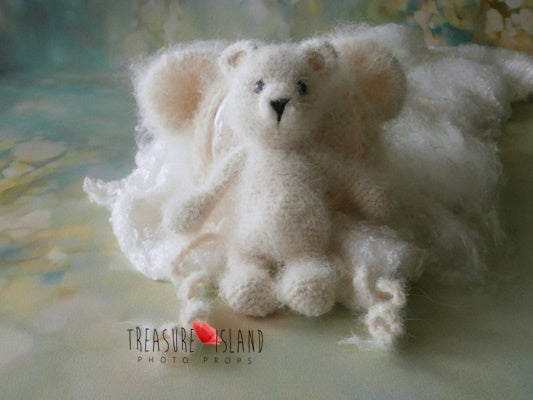 KNITTED TEDDY BEAR SET  - 100 % NATURAL - EXTREMALLY SOFT