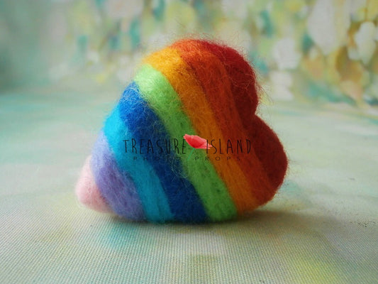 RAINBOW FELTED HEART