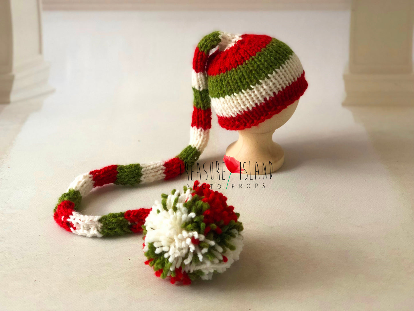 ELF - long PIXIE HAT - pom pom